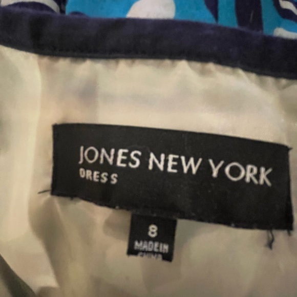 Jones New York Blue & White Print Sundress 8 FREE SHIP - Picture 2 of 5
